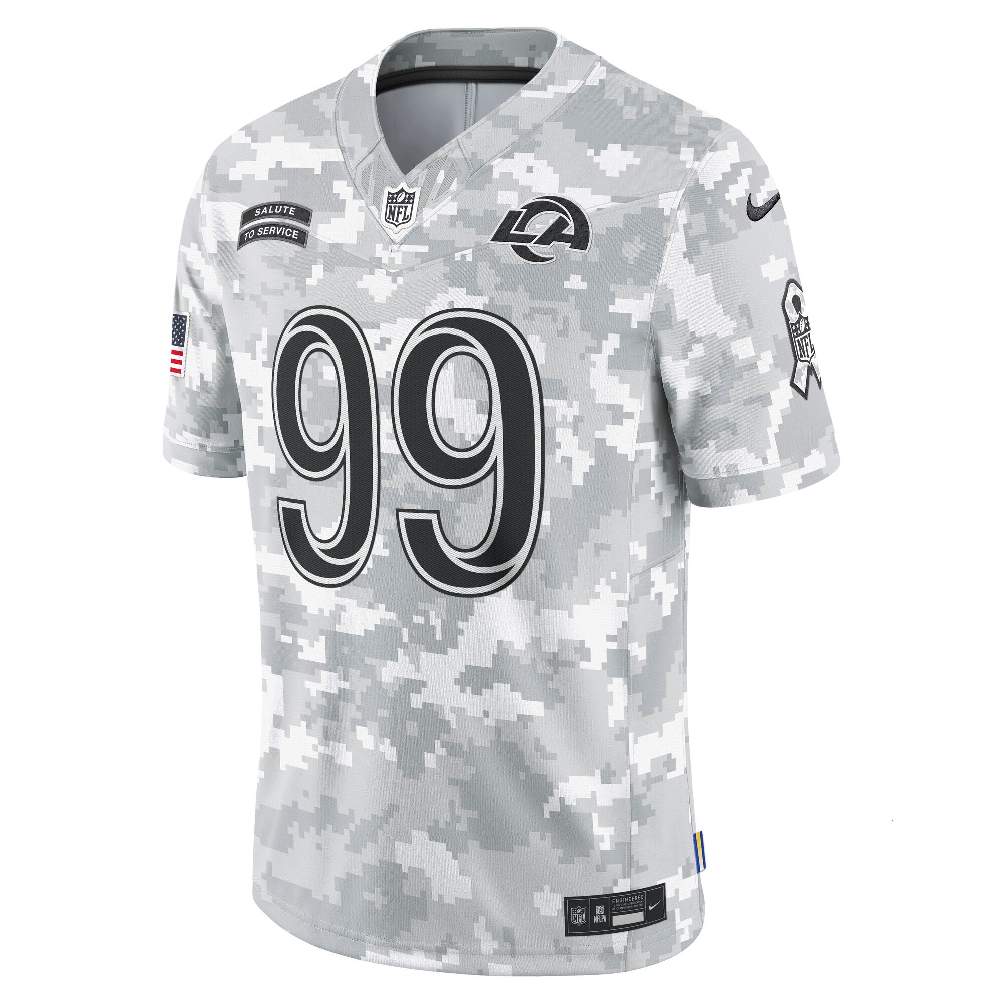 Men's Los Angeles Rams Aaron Donald Nike Arctic Camo 2024 Salute to Service Retired Player Limited Jersey