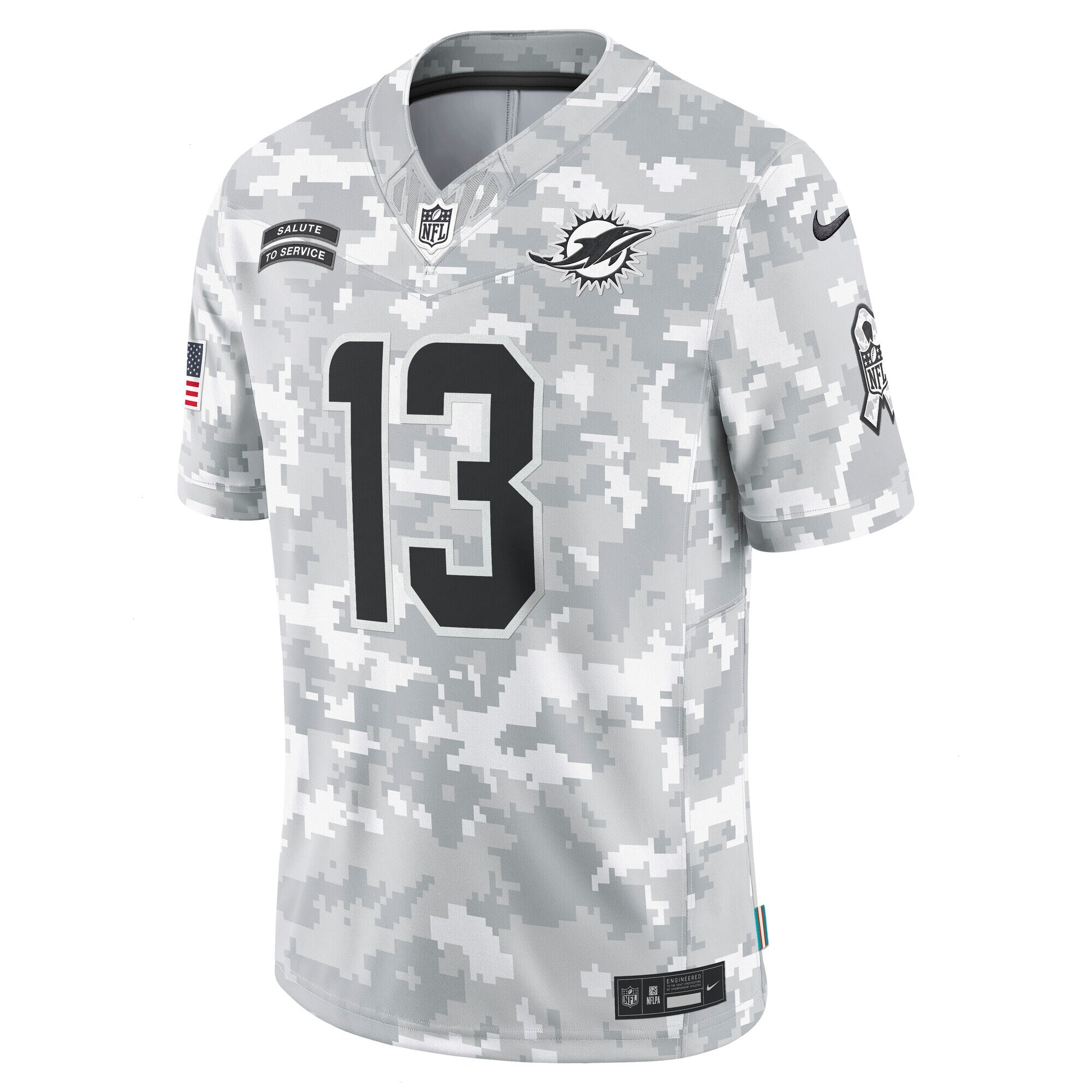 Men's Miami Dolphins Dan Marino Nike Arctic Camo 2024 Salute to Service Retired Player Limited Jersey