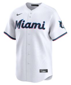 Men's Miami Marlins Nike White 2024 Jackie Robinson Day Home Limited Jersey