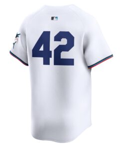 Men's Miami Marlins Nike White 2024 Jackie Robinson Day Home Limited Jersey