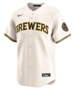 Men's Milwaukee Brewers Nike Cream 2024 Jackie Robinson Day Home Limited Jersey