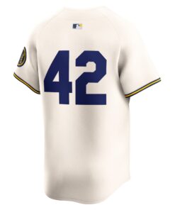 Men's Milwaukee Brewers Nike Cream 2024 Jackie Robinson Day Home Limited Jersey