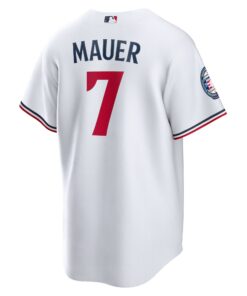 Men's Minnesota Twins Joe Mauer Nike White 2024 Baseball Hall of Fame Home Replica Player Jersey