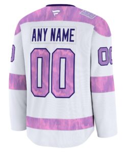 Men's Montreal Canadiens Fanatics White 2024 Hockey Fights Cancer Custom Practice Jersey