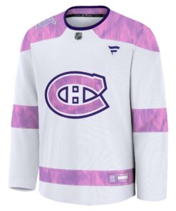 Men's Montreal Canadiens Fanatics White 2024 Hockey Fights Cancer Practice Jersey