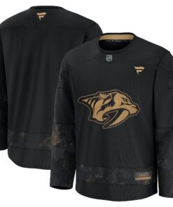 Men's Nashville Predators Fanatics Black 2024 Military Appreciation Practice Jersey