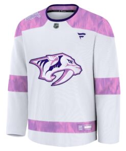 Men's Nashville Predators Fanatics White 2024 Hockey Fights Cancer Practice Jersey