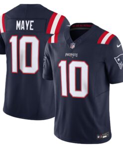 Men's New England Patriots Drake Maye Nike Navy Vapor F.U.S.E. Limited Jersey