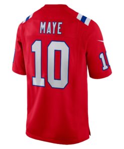 Men's New England Patriots Drake Maye Nike Red Player Game Jersey