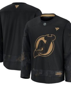 Men's New Jersey Devils Fanatics Black 2024 Military Appreciation Practice Jersey