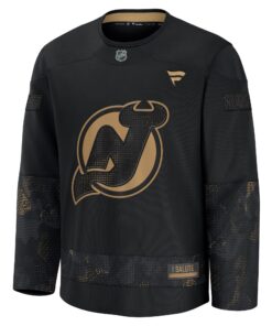 Men's New Jersey Devils Fanatics Black 2024 Military Appreciation Practice Jersey