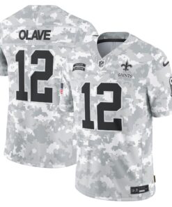 Men's New Orleans Saints Chris Olave Nike Arctic Camo 2024 Salute to Service Limited Jersey