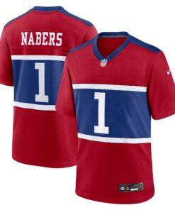 Men's New York Giants Malik Nabers Nike Century Red Alternate Game Jersey