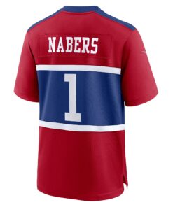 Men's New York Giants Malik Nabers Nike Century Red Alternate Game Jersey