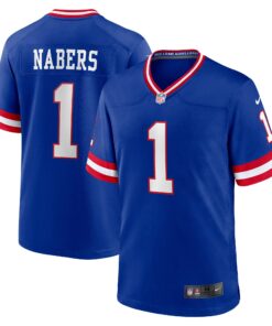 Men's New York Giants Malik Nabers Nike Royal 2nd Alternate Game Jersey