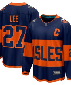 Men's New York Islanders Anders Lee Fanatics Navy 2024 NHL Stadium Series Breakaway Player Jersey