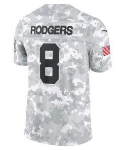 Men's New York Jets Aaron Rodgers Nike Arctic Camo 2024 Salute to Service Limited Jersey