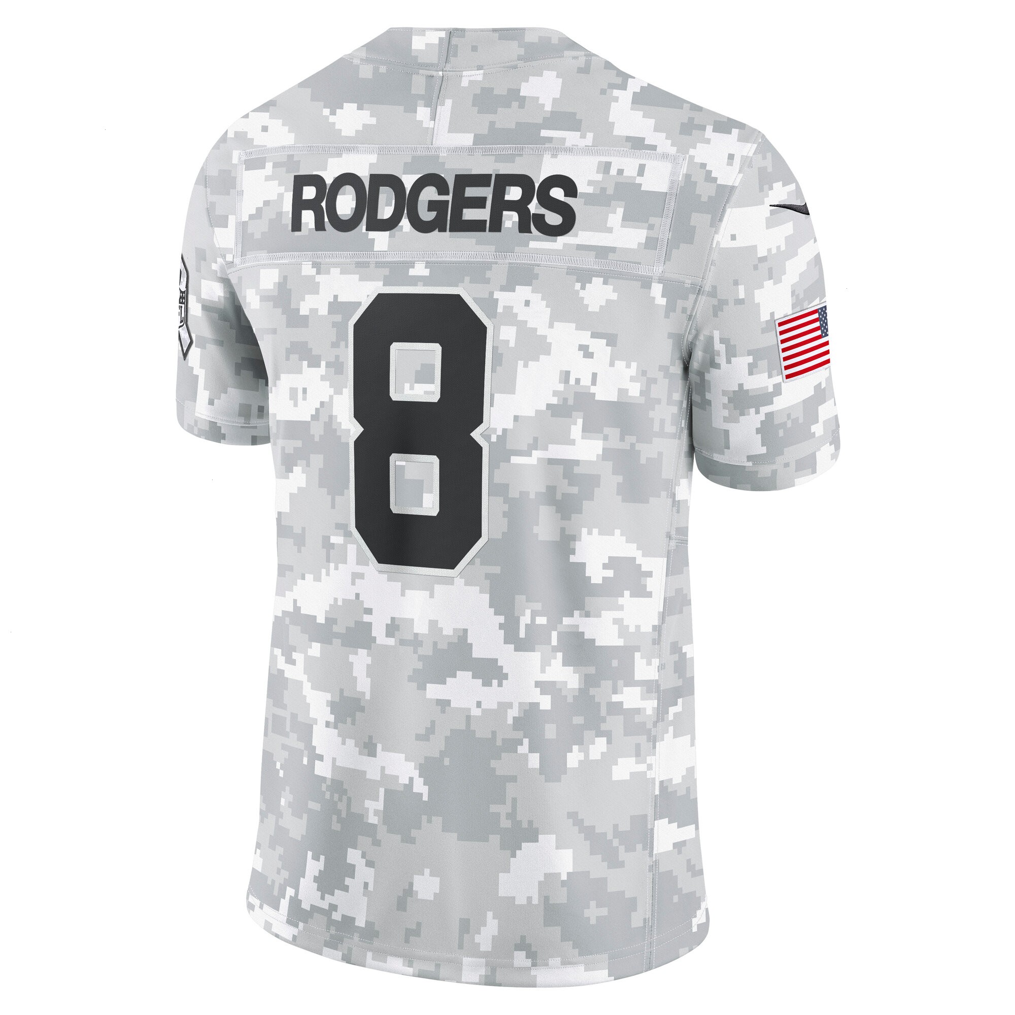 Men's New York Jets Aaron Rodgers Nike Arctic Camo 2024 Salute to Service Limited Jersey