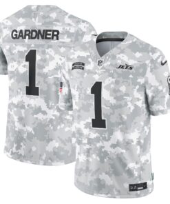 Men's New York Jets Sauce Gardner Nike Arctic Camo 2024 Salute to Service Limited Jersey