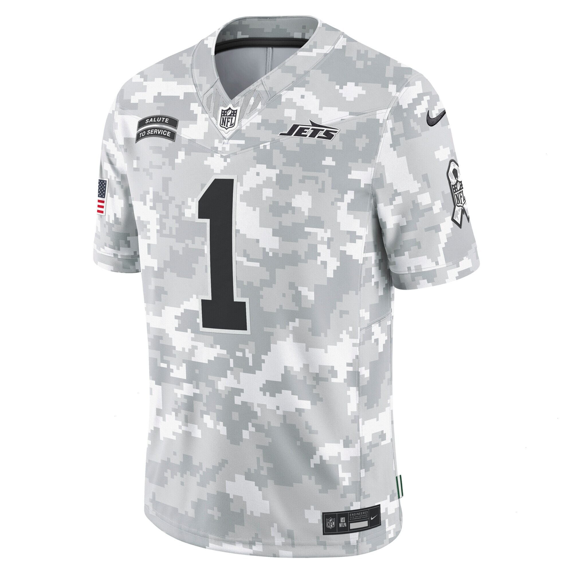 Men's New York Jets Sauce Gardner Nike Arctic Camo 2024 Salute to Service Limited Jersey