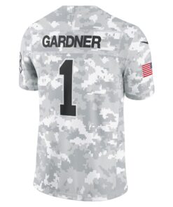 Men's New York Jets Sauce Gardner Nike Arctic Camo 2024 Salute to Service Limited Jersey