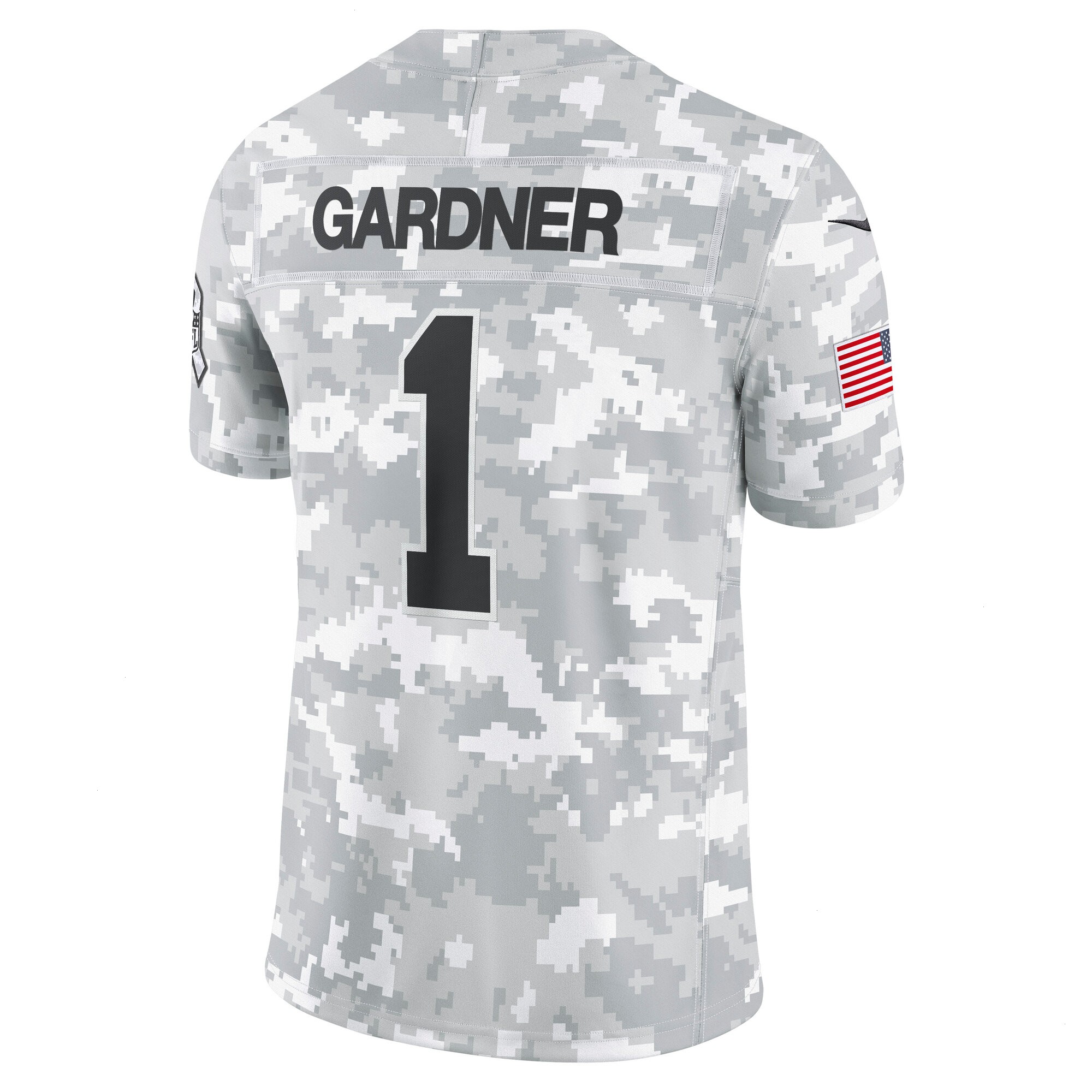 Men's New York Jets Sauce Gardner Nike Arctic Camo 2024 Salute to Service Limited Jersey