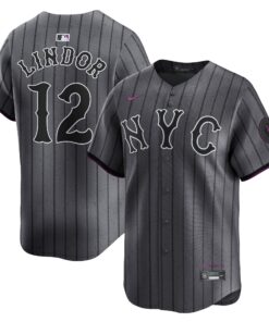 Men's New York Mets Francisco Lindor Nike Graphite 2024 City Connect Limited Player Jersey