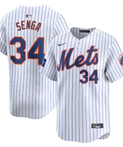 Men's New York Mets Kodai Senga Nike White 2024 MLB World Tour London Series Home Limited Player Jersey