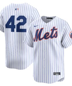 Men's New York Mets Nike White 2024 Jackie Robinson Day Home Limited Jersey