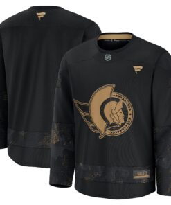 Men's Ottawa Senators Fanatics Black 2024 Military Appreciation Practice Jersey