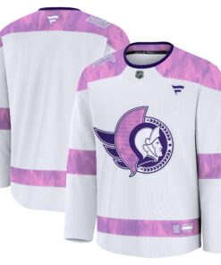 Men's Ottawa Senators Fanatics White 2024 Hockey Fights Cancer Practice Jersey
