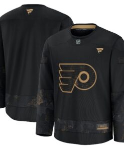 Men's Philadelphia Flyers Fanatics Black 2024 Military Appreciation Practice Jersey