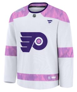 Men's Philadelphia Flyers Fanatics White 2024 Hockey Fights Cancer Practice Jersey