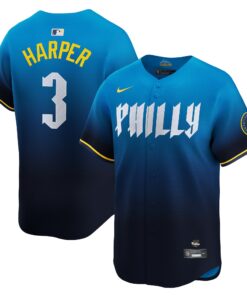 Men's Philadelphia Phillies Bryce Harper Nike Blue 2024 City Connect Limited Player Jersey