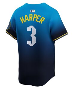 Men's Philadelphia Phillies Bryce Harper Nike Blue 2024 City Connect Limited Player Jersey