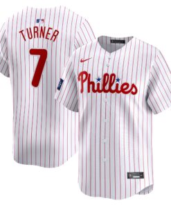 Men's Philadelphia Phillies Trea Turner Nike White 2024 MLB World Tour London Series Home Limited Player Jersey