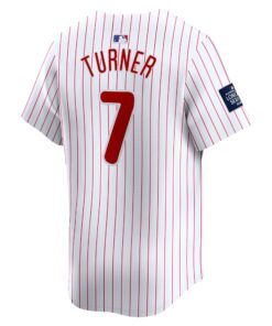 Men's Philadelphia Phillies Trea Turner Nike White 2024 MLB World Tour London Series Home Limited Player Jersey
