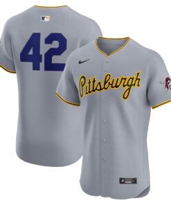 Men's Pittsburgh Pirates Nike Gray Road 2024 Jackie Robinson Day Elite Jersey