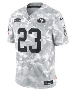 Men's San Francisco 49ers Christian McCaffrey Nike Arctic Camo 2024 Salute to Service Limited Jersey