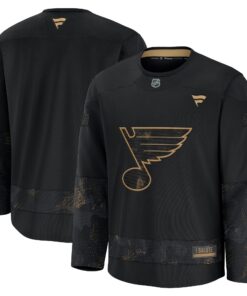 Men's St. Louis Blues Fanatics Black 2024 Military Appreciation Practice Jersey