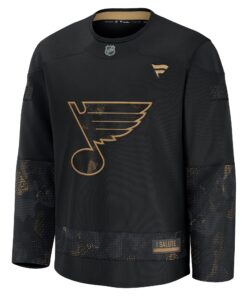 Men's St. Louis Blues Fanatics Black 2024 Military Appreciation Practice Jersey