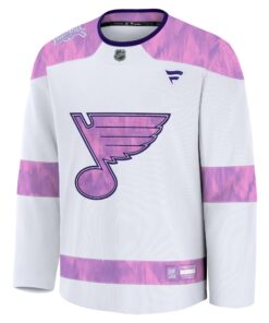 Men's St. Louis Blues Fanatics White 2024 Hockey Fights Cancer Practice Jersey