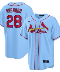 Men's St. Louis Cardinals Nolan Arenado Nike Light Blue 2024 Alternate Replica Jersey