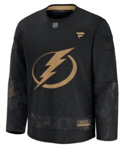Men's Tampa Bay Lightning Fanatics Black 2024 Military Appreciation Practice Jersey