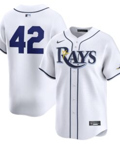 Men's Tampa Bay Rays Nike White 2024 Jackie Robinson Day Home Limited Jersey
