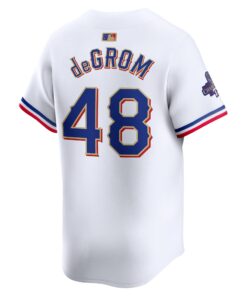 Men's Texas Rangers Jacob deGrom Nike White 2024 Gold Collection Limited Player Jersey