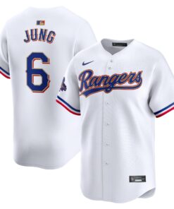 Men's Texas Rangers Josh Jung Nike White 2024 Gold Collection Limited Player Jersey
