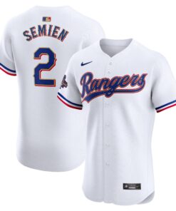 Men's Texas Rangers Marcus Semien Nike White 2024 Gold Collection Elite Player Jersey