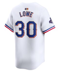 Men's Texas Rangers Nathaniel Lowe Nike White 2024 Gold Collection Limited Player Jersey