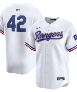 Men's Texas Rangers Nike White 2024 Jackie Robinson Day Home Limited Jersey